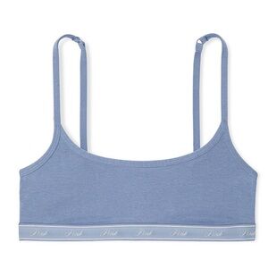 VS Pink Cotton Scoop Bralette- Blue NWT